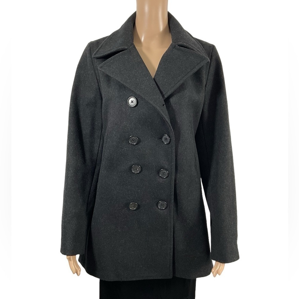 Vintage J. Crew Double Breasted Wool Blend Pea coat Size Medium